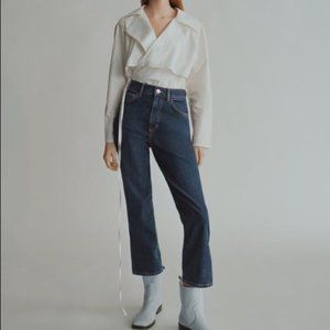 ZARA - NWOT - LAPEL COLLAR POPLIN SHIRT White - S